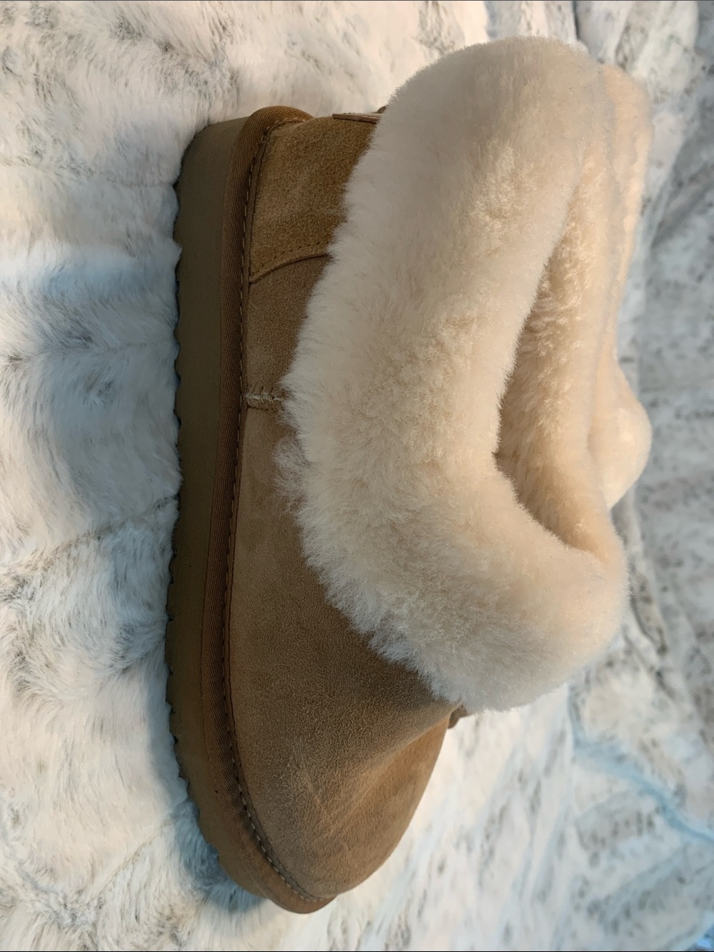 UGG Chestnut Suede Shearling-Lined Women's Slipper Boot